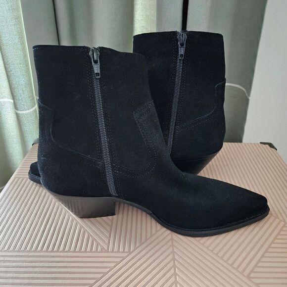 Coconuts by Matisse Booties Ankle Fringe Jane Black Suede Heeled Boots Casual - Picture 7 of 13